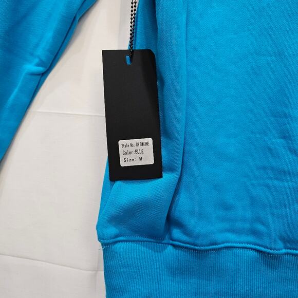 GFTD LA GFTD Souls Skull Feathers Crystals Blue Hoodie Size Medium - Picture 7 of 9